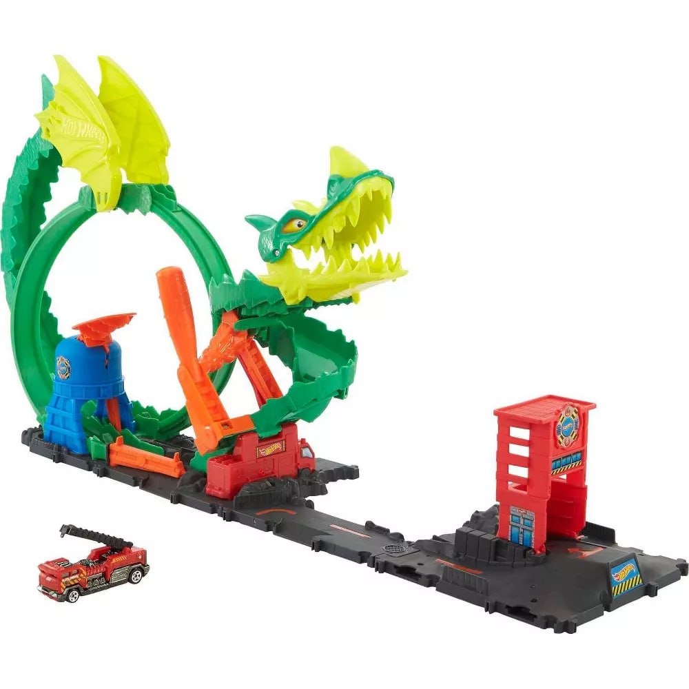 Игровой набор Хот Вилс Атака огненого дракона Hot Wheels Dragon Drive Firefight