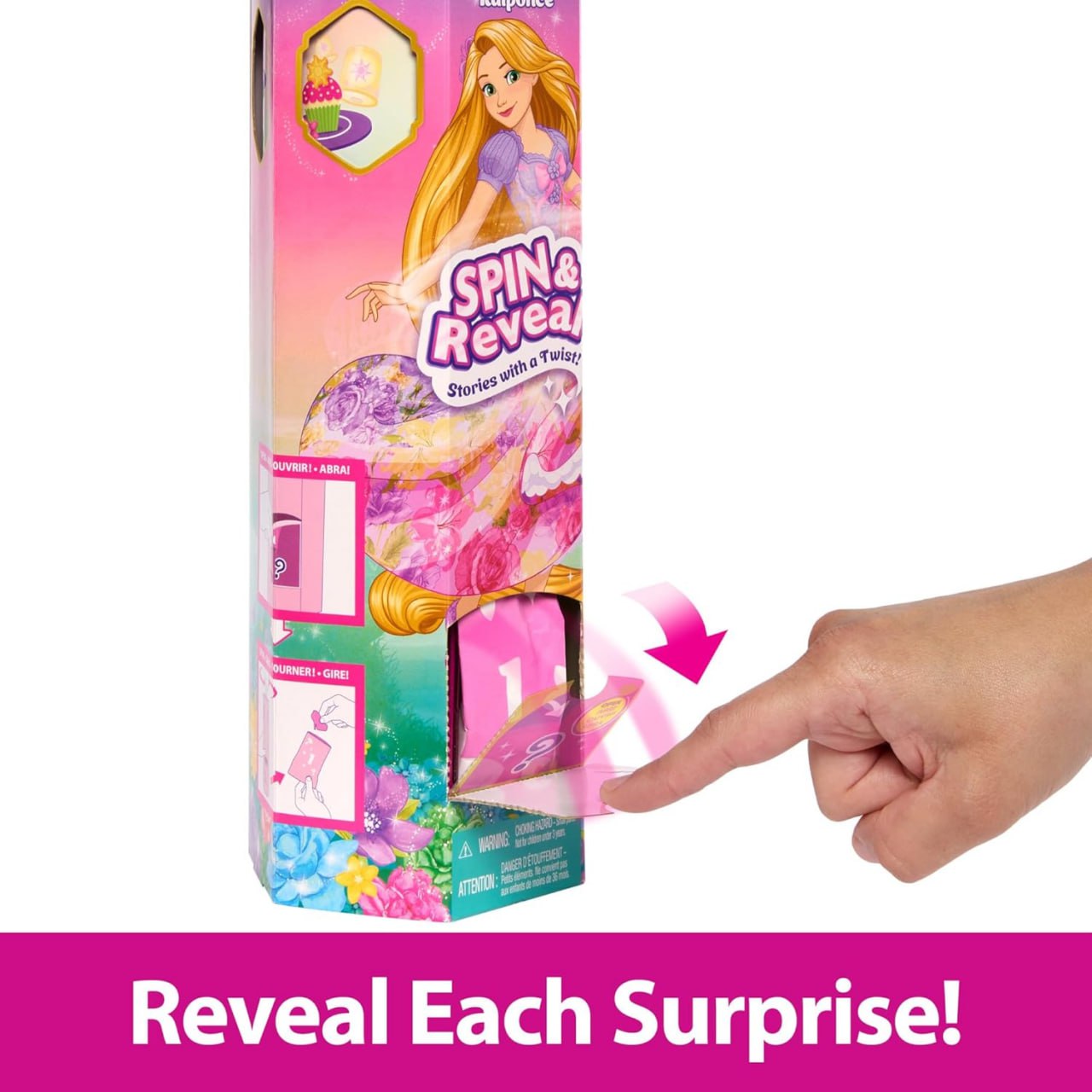 Кукла и аксессуары Disney Princess Spin & Reveal Рапунцель с 11 сюрпризами